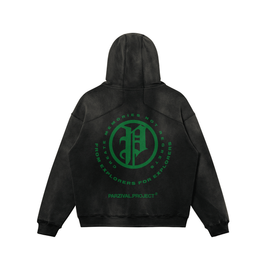 explorer hoodie - green logo