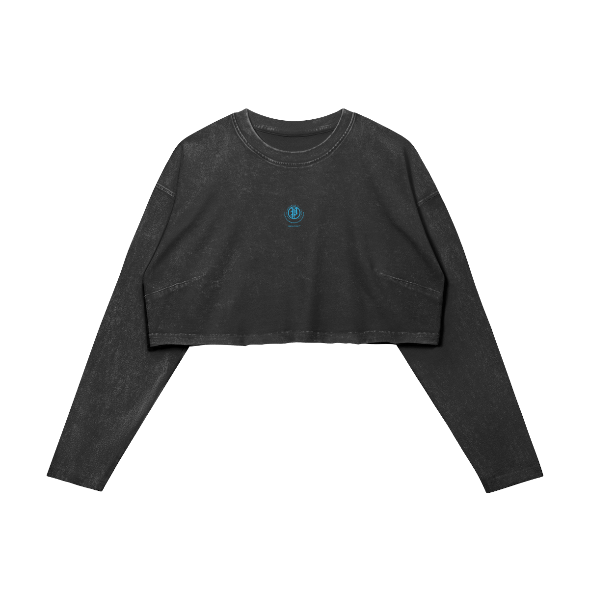 explorer crop top - light blue logo