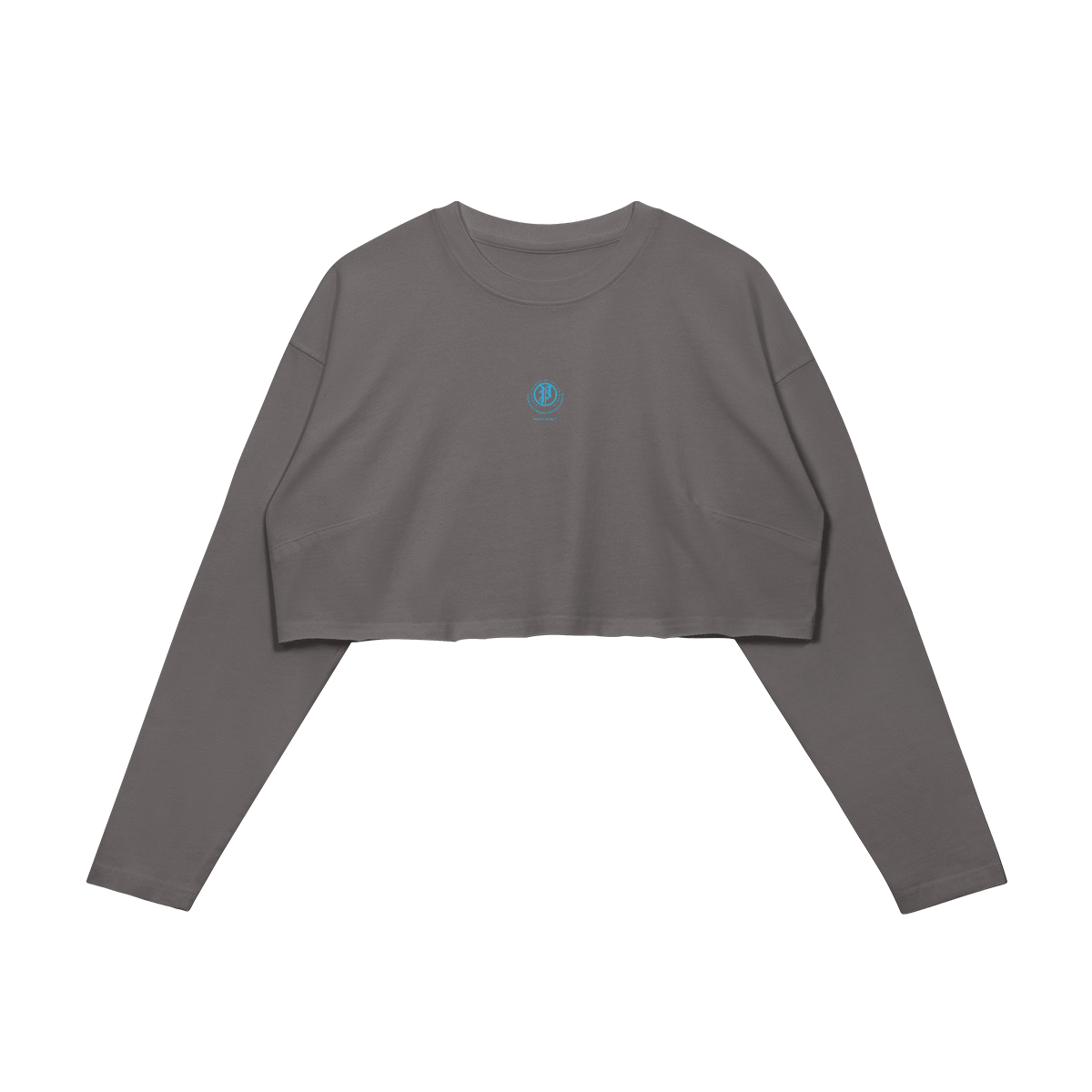 explorer crop top - light blue logo