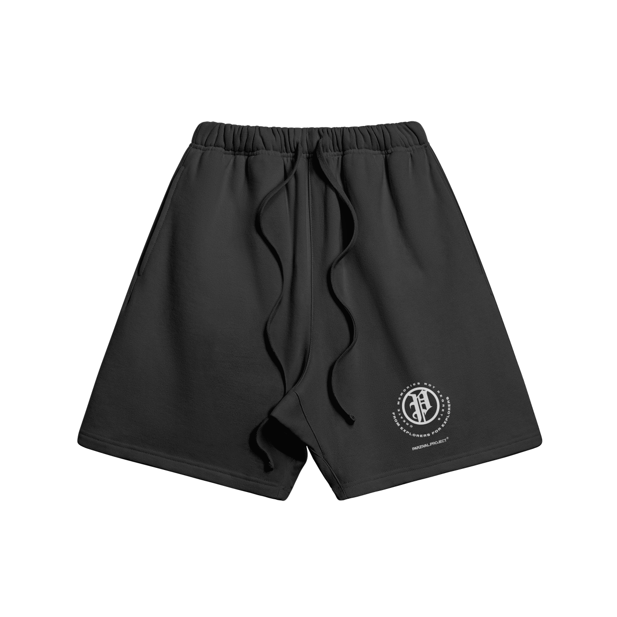 explorer shorts - white logo